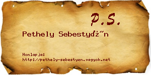 Pethely Sebestyén névjegykártya